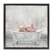 Stupell Industries Baby Piglets Bath Time Framed Floater Canvas Wall Art